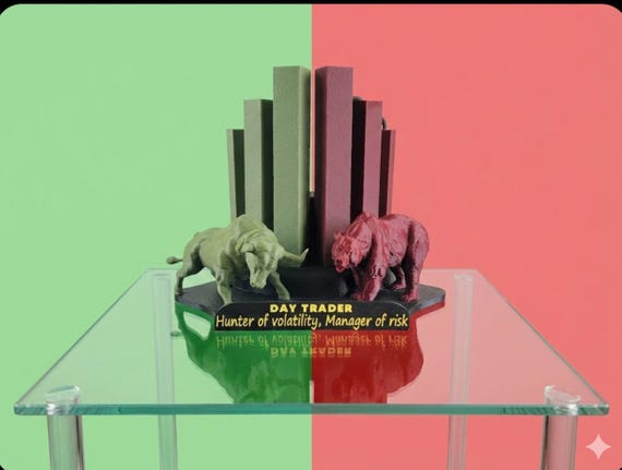 Desk Organizer - Stock Market - Day Trader Gift, Bull & Bear