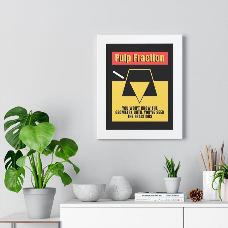 Pulp Fraction Movie Poster - Minimalist Geometry Parody Print image 3