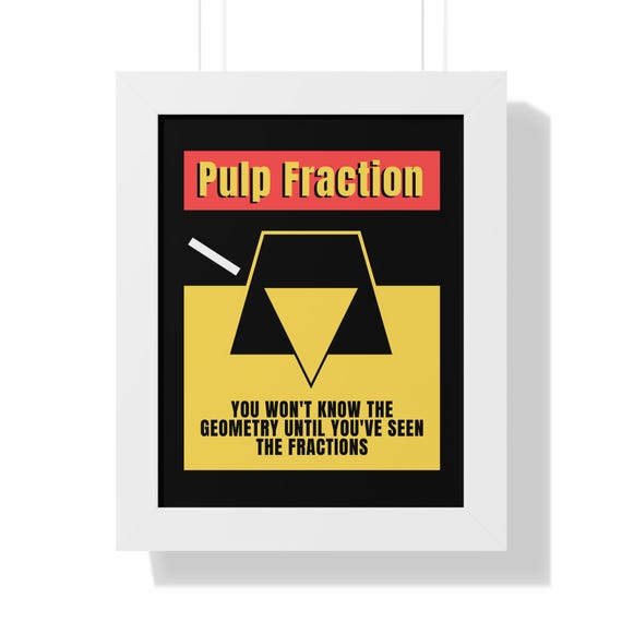 Pulp Fraction Movie Poster - Minimalist Geometry Parody Print