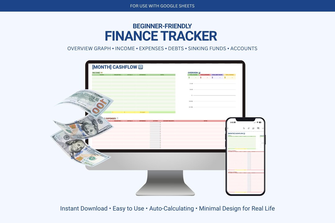 Simple Personal Finance Tracker | Monthly Budget | Google Sheets ...