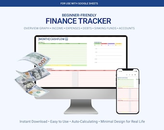 Simple Personal Finance Tracker | Monthly Budget | Google Sheets (Digital Download)