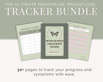 Menopause Weight Loss Tracker: 30-Page Wellness Kit (Digital Download) Exercise Planner and Symptom Tracker