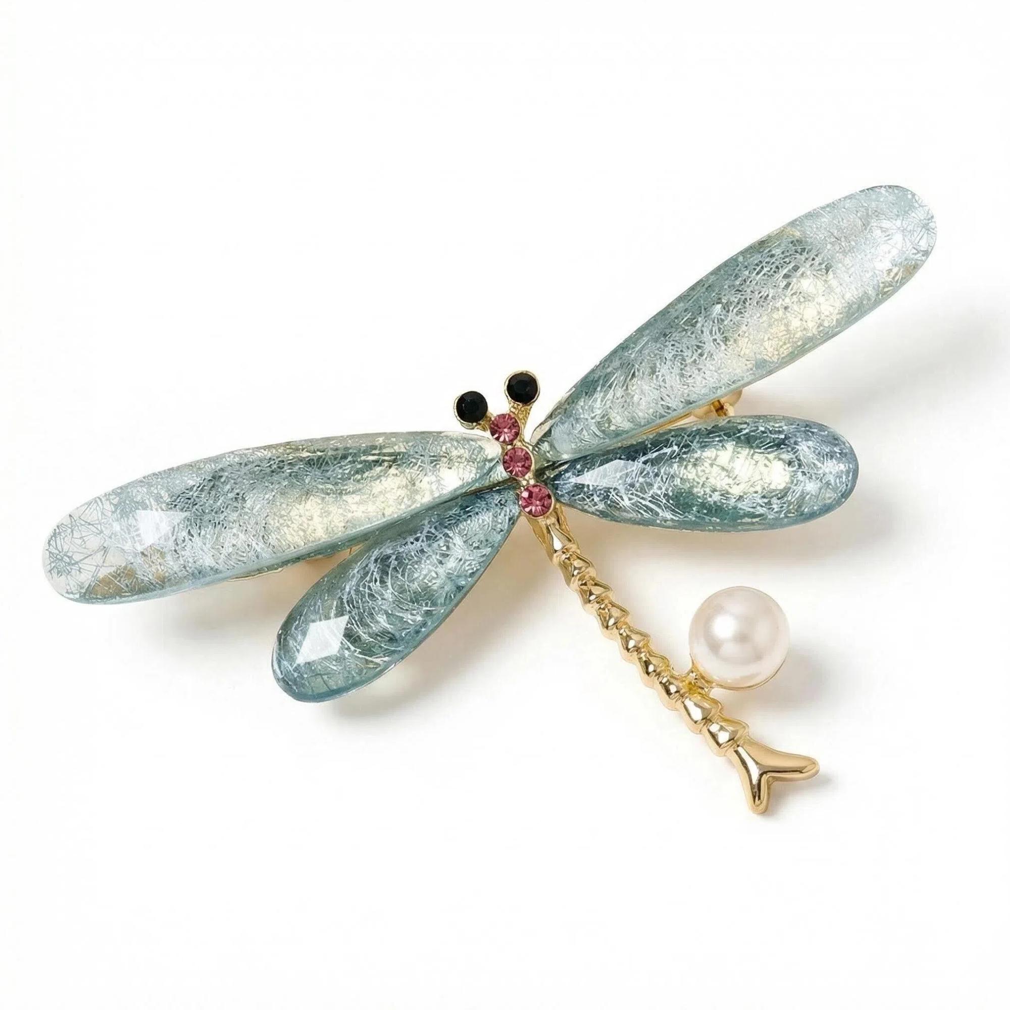 Spilla a forma di libellula in cristallo grande: spilla con strass in