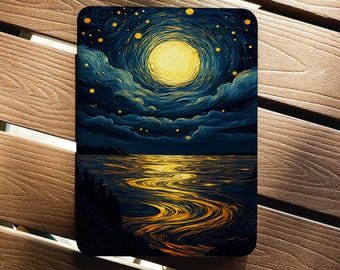 Capa personalizada para Kindle e Kobo, com função magnética de ativação/desativação automática, design de lua e estrelas. Presente perfeito.