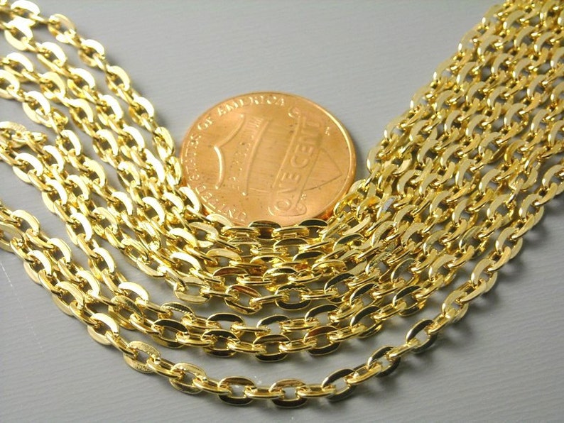 Chain KC Gold Plated 4mm X 3mm 10 Feet - Etsy