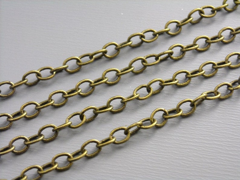 Chain Antiqued Brass Soldered Links 4mm X 3mm 10 Feet Etsy