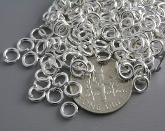 Open Cut Jump Rings, Silver Tone Plated, 5mm, 20 gauge - 50 pieces