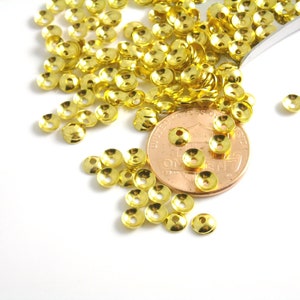 24k Gold Plated Mini Half Dome Bead Caps, 4mm - 30 pieces