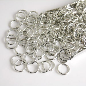 8mm, 18 gauge, Thick Jump Rings, Antique Silver Plated, Unsoldered - 50 pieces