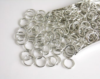 Extra Thick Open Cut Jump Rings, Antique Silver Plated, 18 gauge, 8mm - 50 pieces