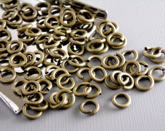 Extra Thick Open Cut Jump Rings, Antiqued Brass, 5mm, 18 gauge - 50 pieces