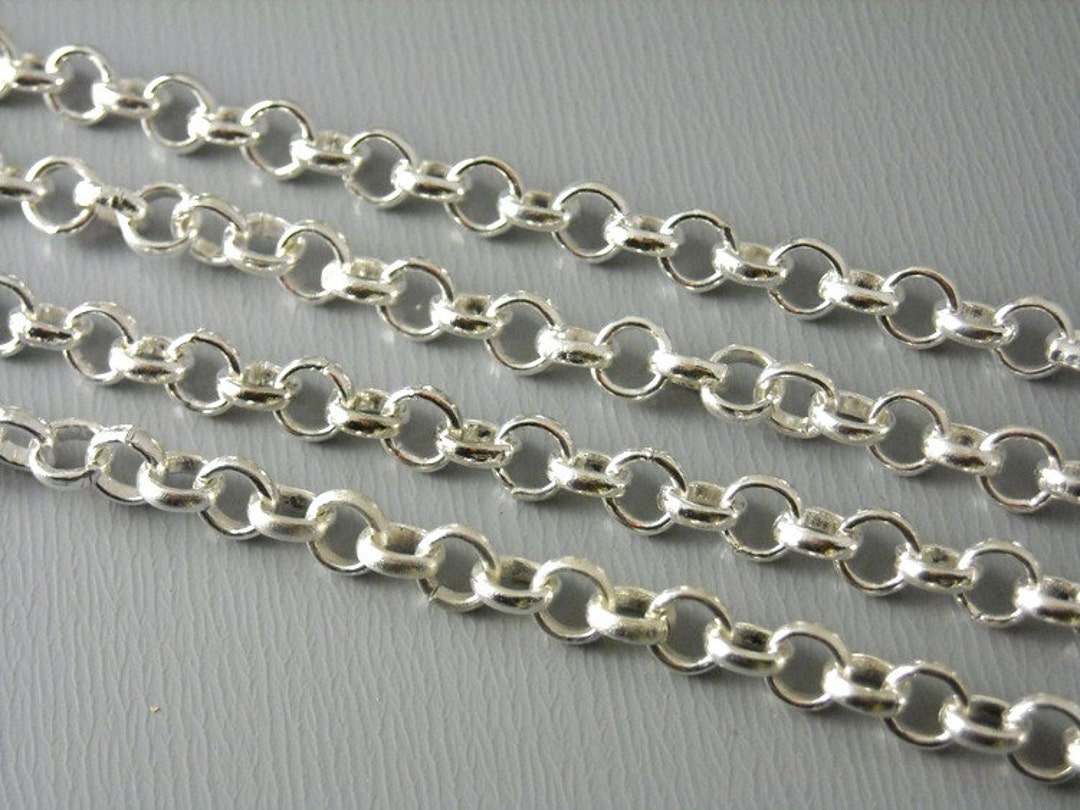  Sterling Silver 2.5x4mm Cable Chain Italy Unfinished