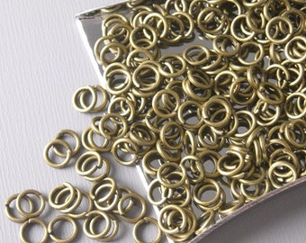 Sturdy Open Cut Jump Rings, Antique Bronze Plated, 4mm, 21 gauge - 100 pieces