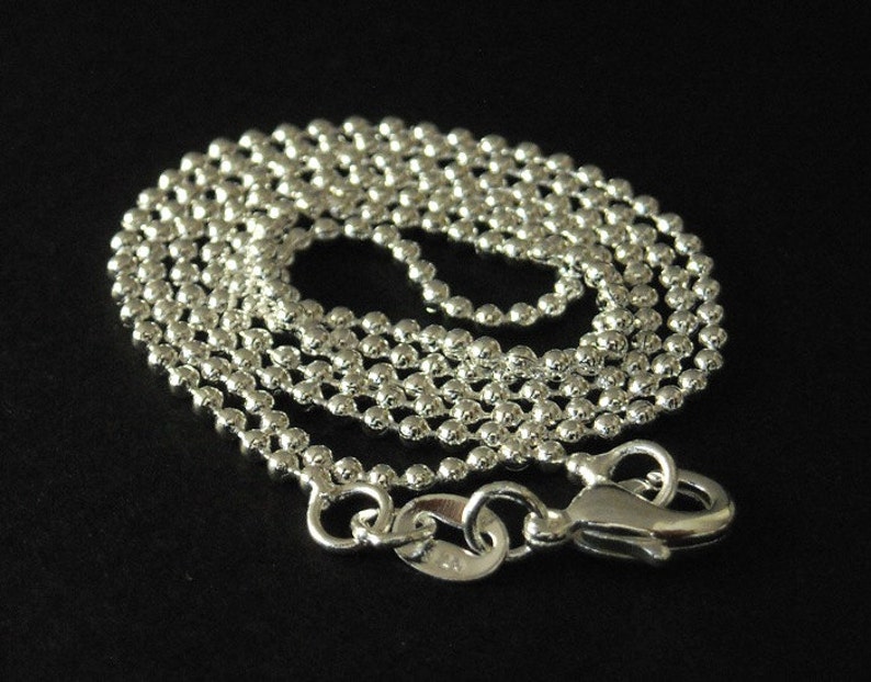 Ball Chain Necklace Sterling Silver Plated 2mm 18 Inches - Etsy