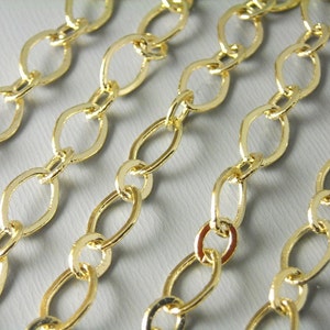 Alternating Oval / Circle Cable Link Chain, KC Gold Plated, 9mmx6mm / 5mmx4mm - 5 feet image 1
