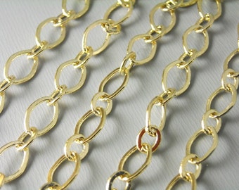 Alternating Oval / Circle Cable Link Chain, KC Gold Plated, 9mmx6mm / 5mmx4mm - 5 feet