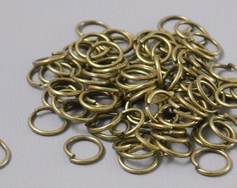 Sturdy Open Cut Jump Rings, Antique Bronze Plated, 6mm, 24 gauge - 100 pieces