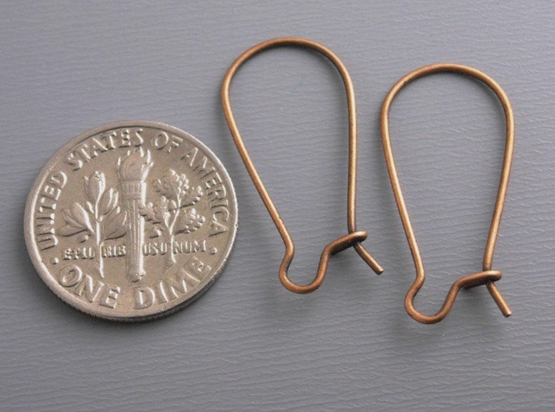 Small Kidney Hoops, Antique Copper Plated, 28mmx12mm 30 pieces image 2