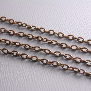 Premium Cable Link Unsoldered Chain, Antique Copper Plated, 2.5mm x 2mm - 10 feet