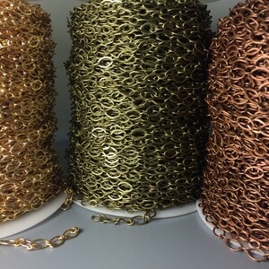 Alternating Oval / Circle Cable Link Chain, KC Gold Plated, 9mmx6mm / 5mmx4mm - 5 feet image 3