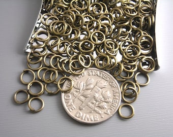 Thick Open Cut Jump Rings, Antique Bronze Plated, 5mm diameter, 20 gauge - 100 pieces