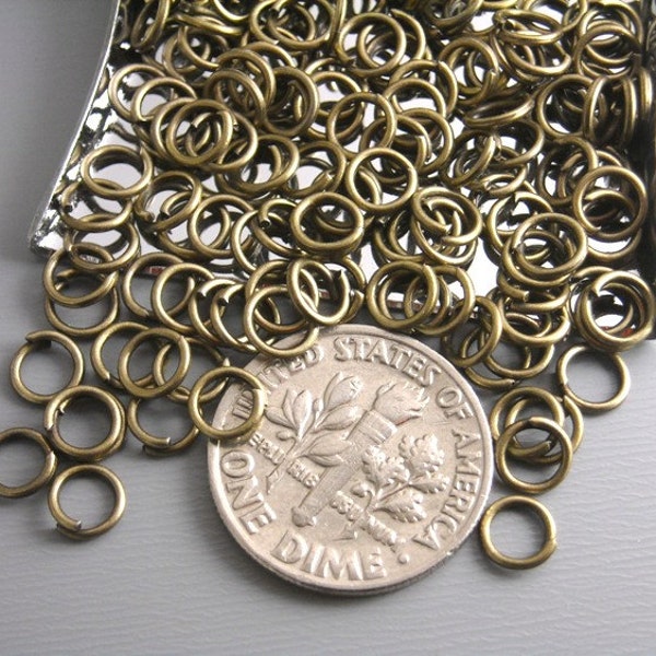 Thick Open Cut Jump Rings, Antique Bronze Plated, 5mm diameter, 20 gauge - 100 pieces