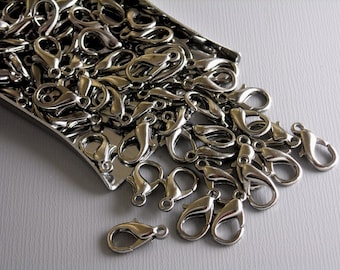 Small Lobster Clasps, Gunmetal Plated, 12mm x 6mm - 10 pieces