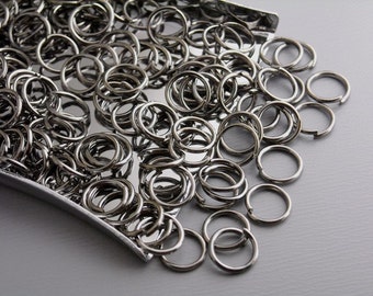 Sturdy Open Cut Jump Rings, Gunmetal Tone Plated, 6mm, 22 gauge - 100 pieces