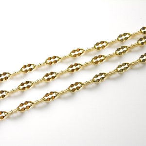 Finished Peanut Link Chain Necklace, 18k Gold Plated, 4mmx2mm links, Choose Length(s)/Qty.