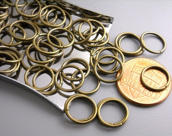 Sturdy Open Cut Jump Rings, Antique Bronze Plated, 10mm, 21 gauge - 50 pieces