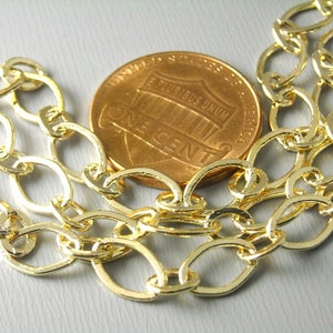 Alternating Oval / Circle Cable Link Chain, KC Gold Plated, 9mmx6mm / 5mmx4mm - 5 feet image 2