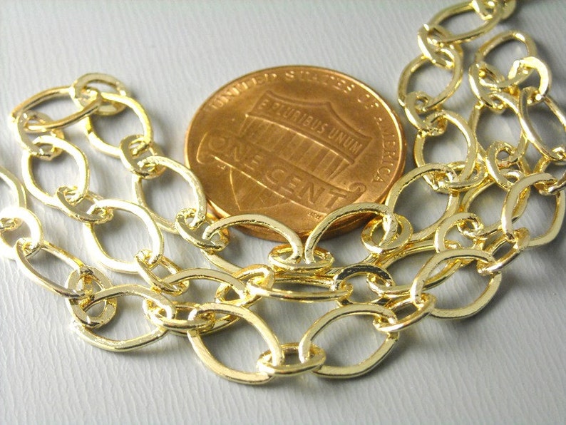 Alternating Oval / Circle Cable Link Chain, KC Gold Plated, 9mmx6mm / 5mmx4mm - 5 feet image 2
