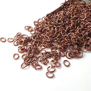 Antique Copper Oval Jump Rings, 4mm x 3mm, 22 gauge - 100 pieces