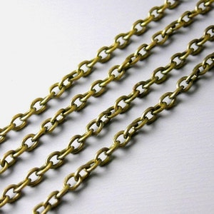 Premium Unsoldered Cable Link Chain, Antique Bronze Plated, 3mmx2mm - 10 Feet