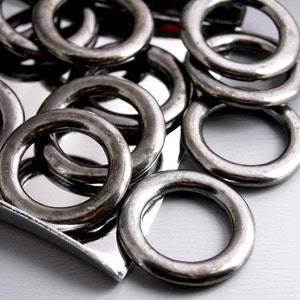 Donut Ring Links, Gunmetal Plated, 15mm diameter - 10 pieces