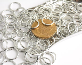 Sturdy Open Cut Jump Rings, Antique Silver Plated, 10mm, 19 gauge - 50 pieces