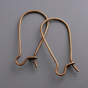 Small Kidney Hoops, Antique Copper Plated, 28mmx12mm 30 pieces image 1