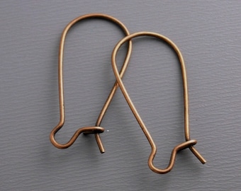 Small Kidney Hoops, Antique Copper Plated, 28mmx12mm - 30 pieces