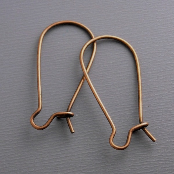 Small Kidney Hoops, Antique Copper Plated, 28mmx12mm - 30 pieces