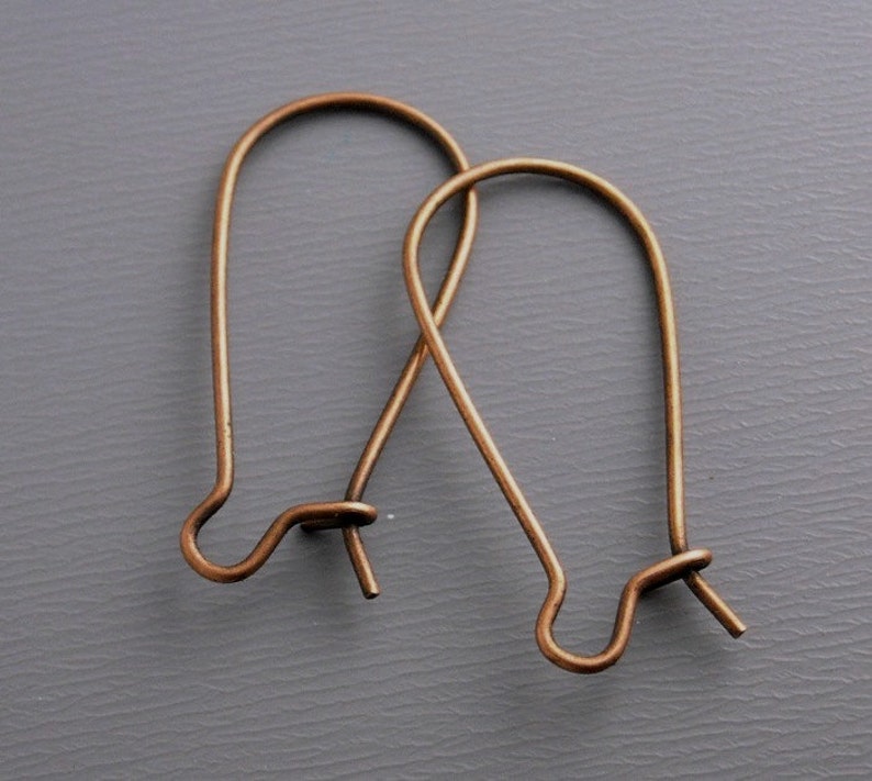 Small Kidney Hoops, Antique Copper Plated, 28mmx12mm 30 pieces image 1