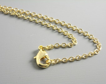 14k Gold Plated Cable Chain Necklace, 2.5mm x 2mm links, Choose your length(s)