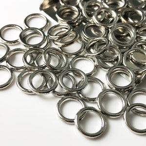Metal Donut Ring Links, Dark Silver Plated, 8mm diameter - 50 pieces