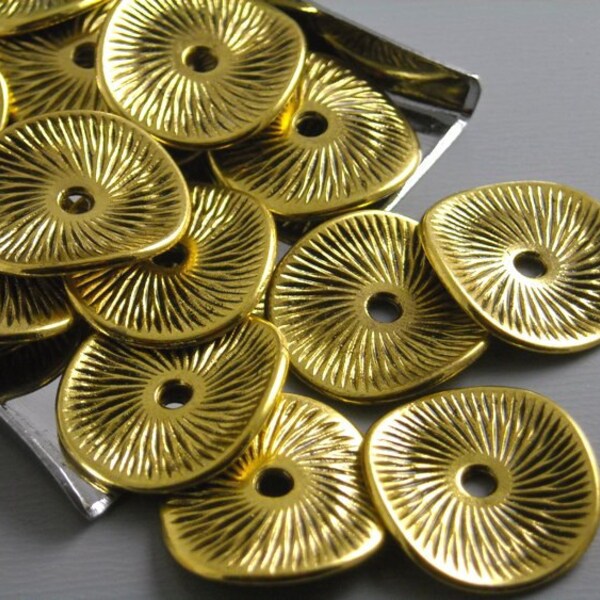 20% De descuento - espaciador-oro-POTATOCHIP - 15mm - 15mm oro antiguo plateado espaciadores de viruta de patata...20 PC