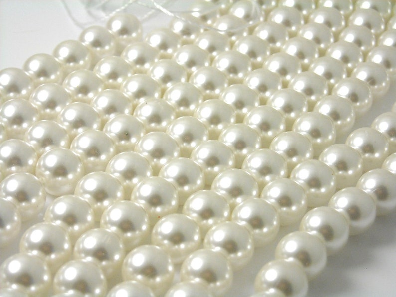 Czech Glass Pearl Lace White 4mm /& 8mm Full 15-inch strand