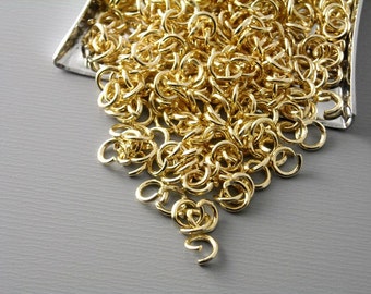 Sturdy Open Cut Jump Rings, KC Gold (Light Gold) Plated, 4mm, 21 gauge - 100 pieces