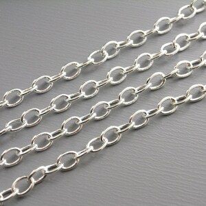 Premium Soldered Oval Cable Link Chain, Silver Tone Plated, 4mmx3mm 10 Feet image 2