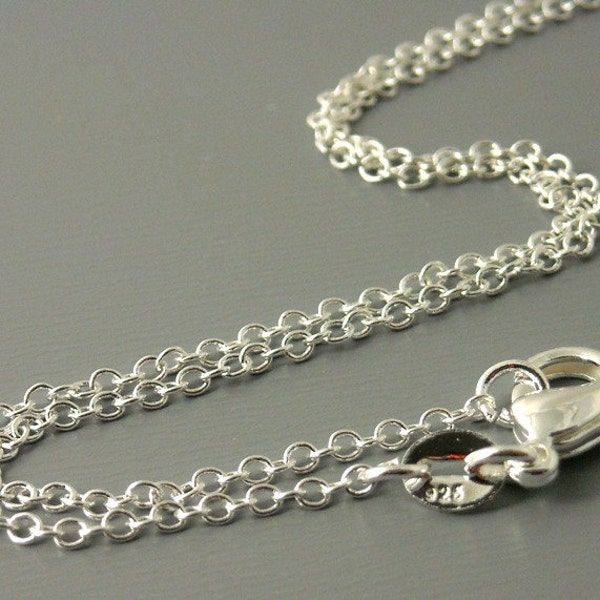 Readymade Fine Cable Link Necklace, Sterling Silver Plated Copper, 2mmx1.5mm - 1 necklace