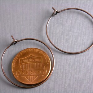 Wineglass Hoop Earrings, Antique Copper Plated, 25mm diameter, 22 gauge wire 20 pieces image 2