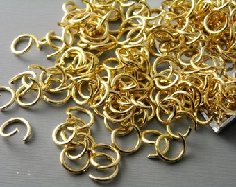 Thick Open Cut Jump Rings, KC Gold Plated (Light Gold,) 6mm, 20 gauge - 100 pieces