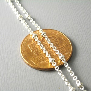 Cable Link Satellite Chain with Brass Seed Beads, Silver Tone Plated, 2mmx1.7mm 10 feet image 2